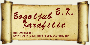 Bogoljub Karafilić vizit kartica